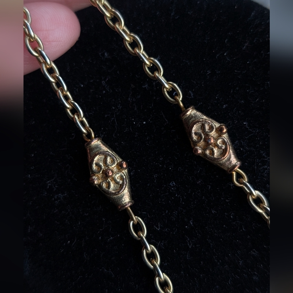 Elegant Vintage Gold and Pearl Necklace‎ - Picture 5 of 7